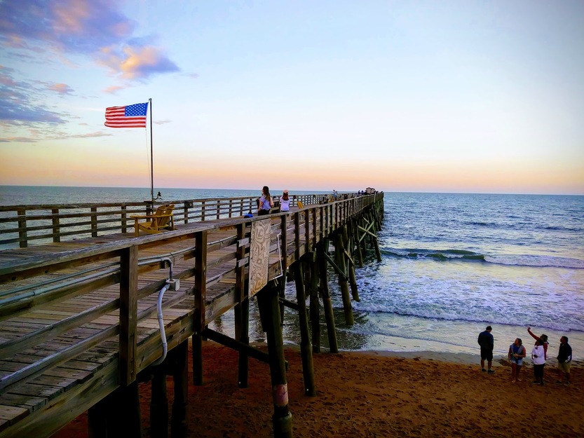 American flag on Flagler Beach Fishing Pier