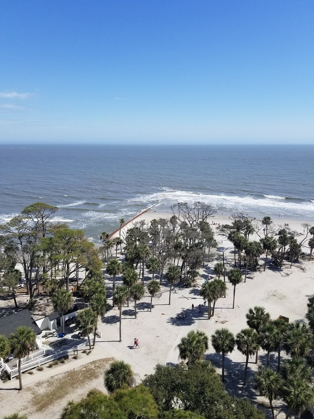 Hunting Island State Park Beach aerial view