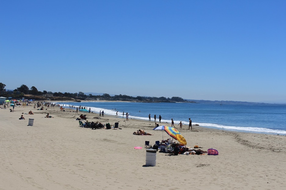 People on Santa Cruz Beach CA