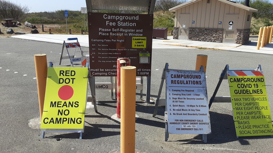 Campground rules in Clam Beach County Park, CA