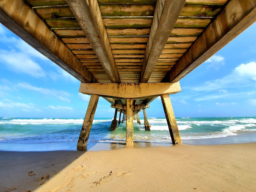 Under the fishing pier