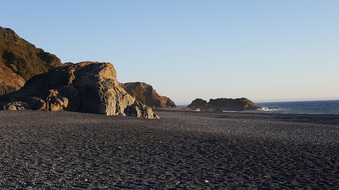 Rocks on Black Sand Beach CA