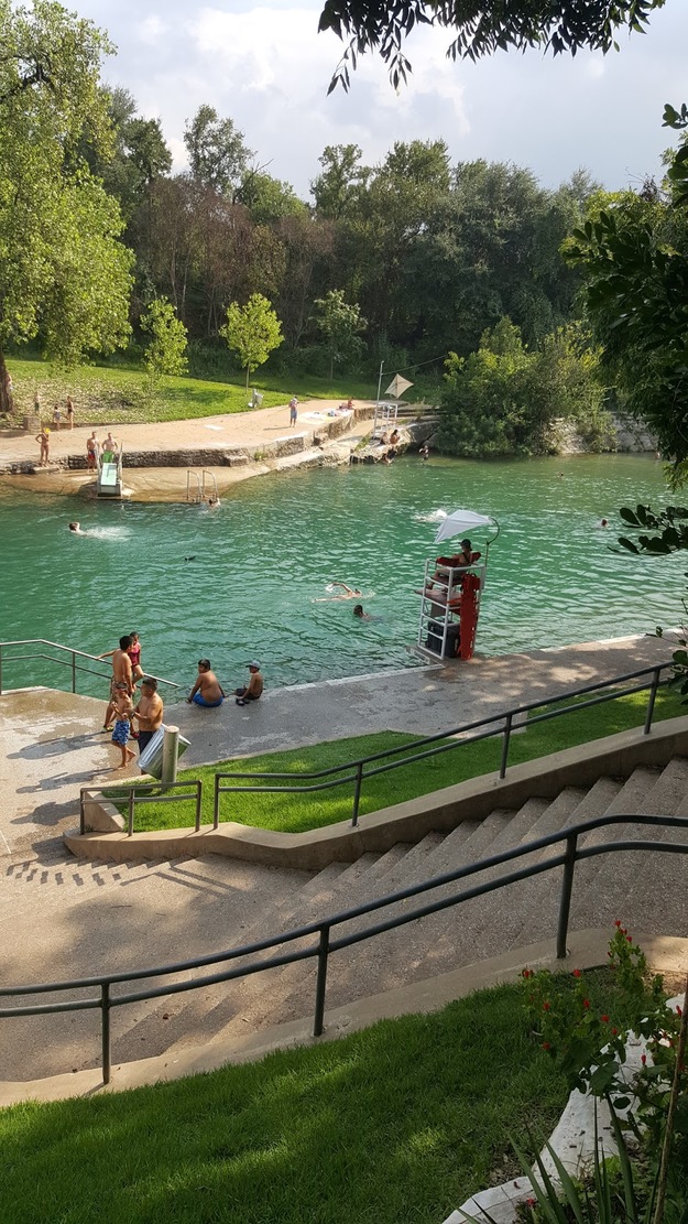 The stairs at Barton Springs Pool
