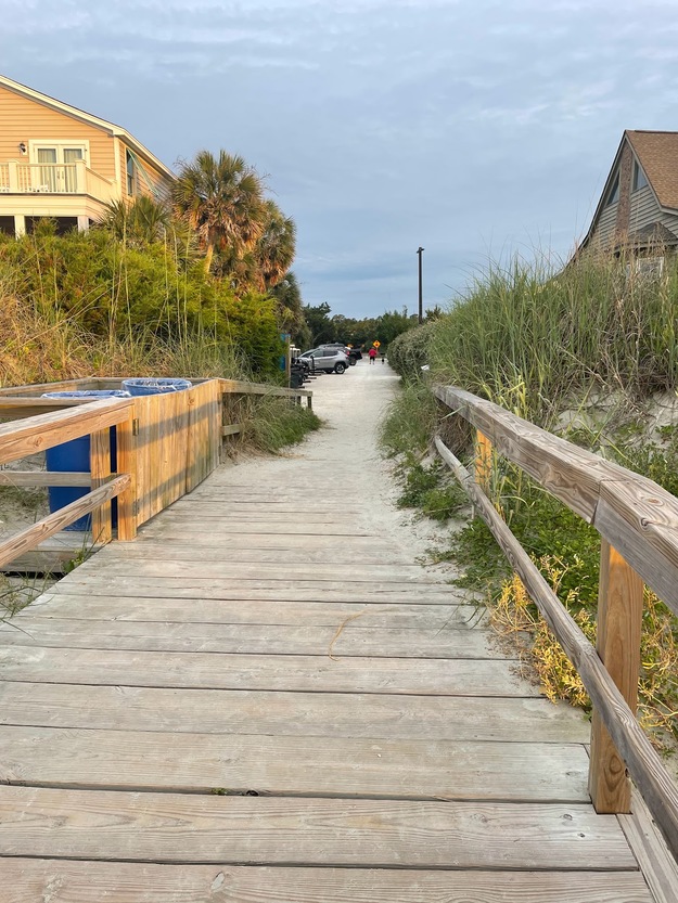 Wooden boardwalk leading to Pawleys Island Beach