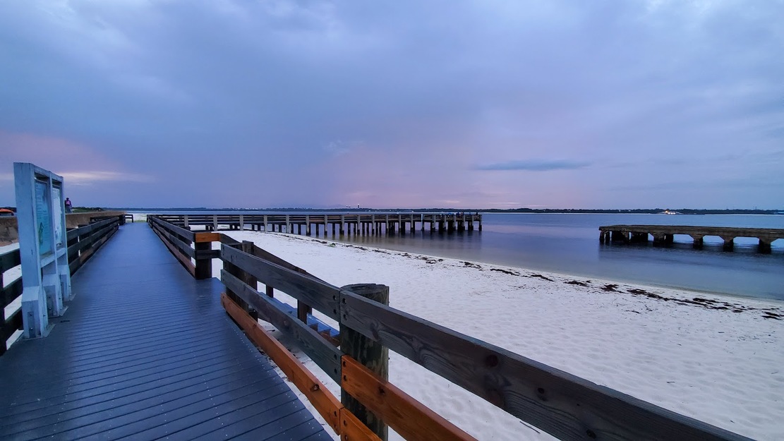 Fort Pickens fishing pier in the evening