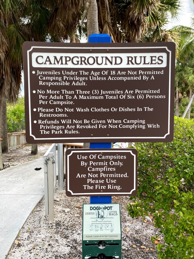 Peanut Island Park campground rules