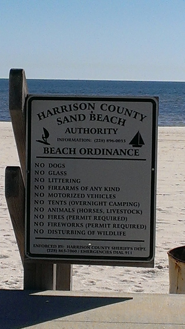 Harrison County Sand Beach information board