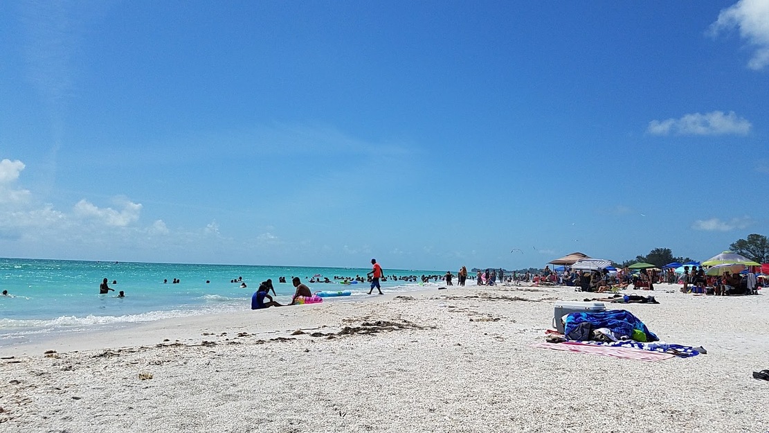 People sunbathing on Manatee Public Beach