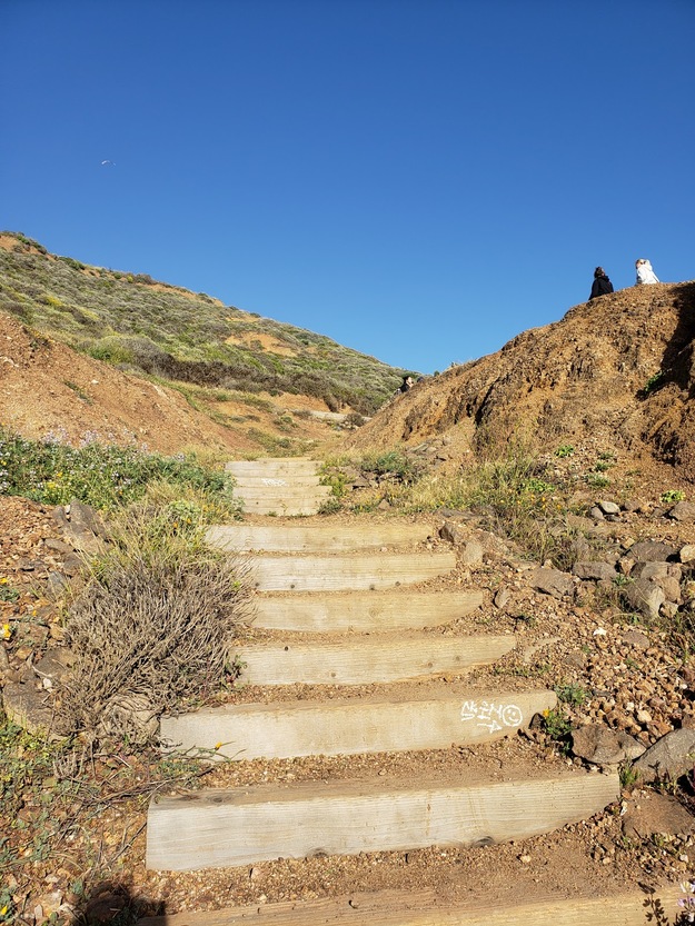 Steps leading to Red Rock Beach California