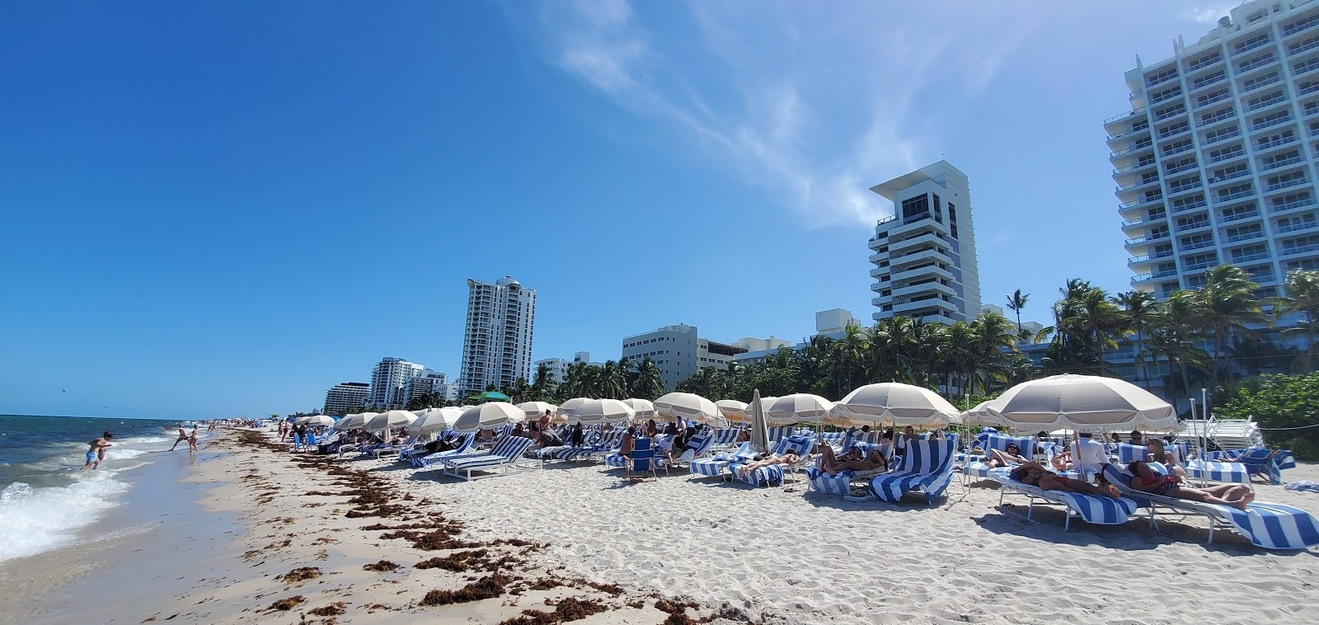 Umbrellas on Mid Beach Miami Beach FL