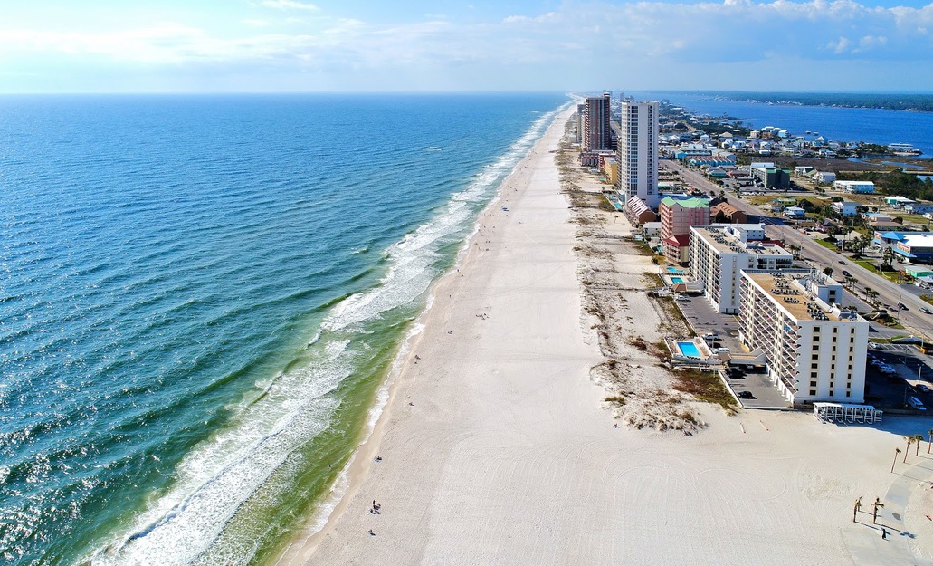 Gulf Shores Public Beach aerial view