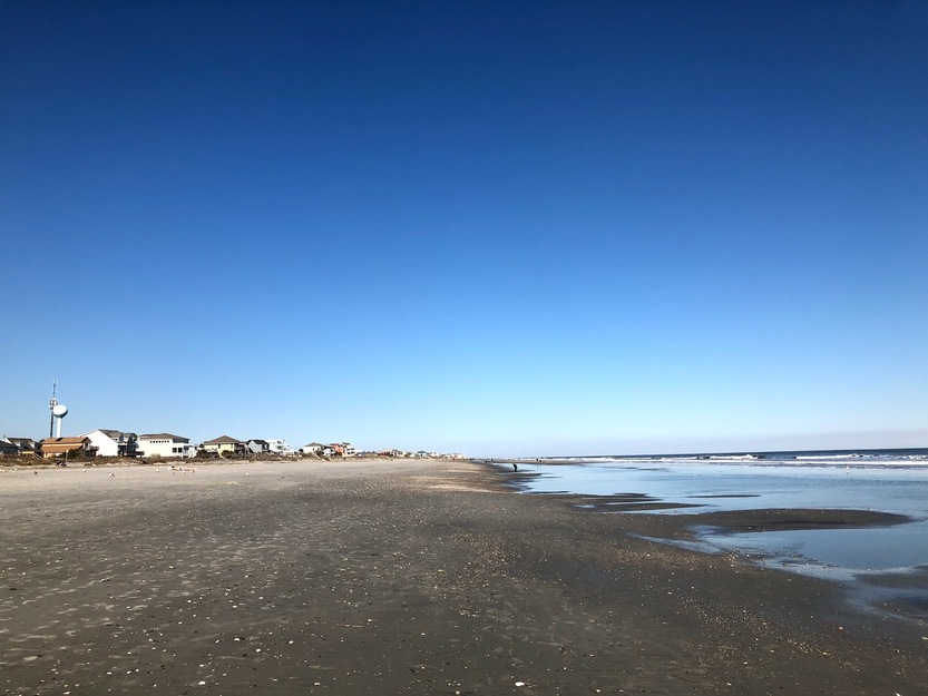 Blue sky and an empty beach