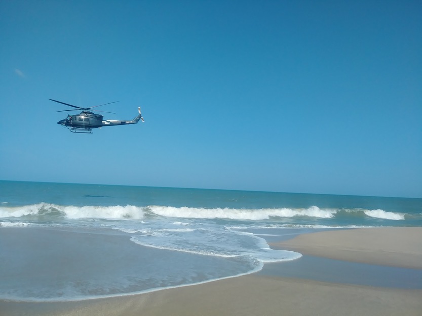 Helicopter over Treasure Shores Beach Park