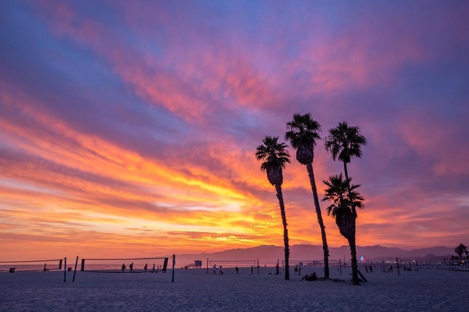 Sunset on Santa Monica State Beach CA