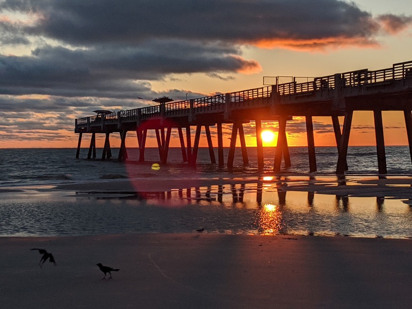 Jacksonville Beach Pier at sunset