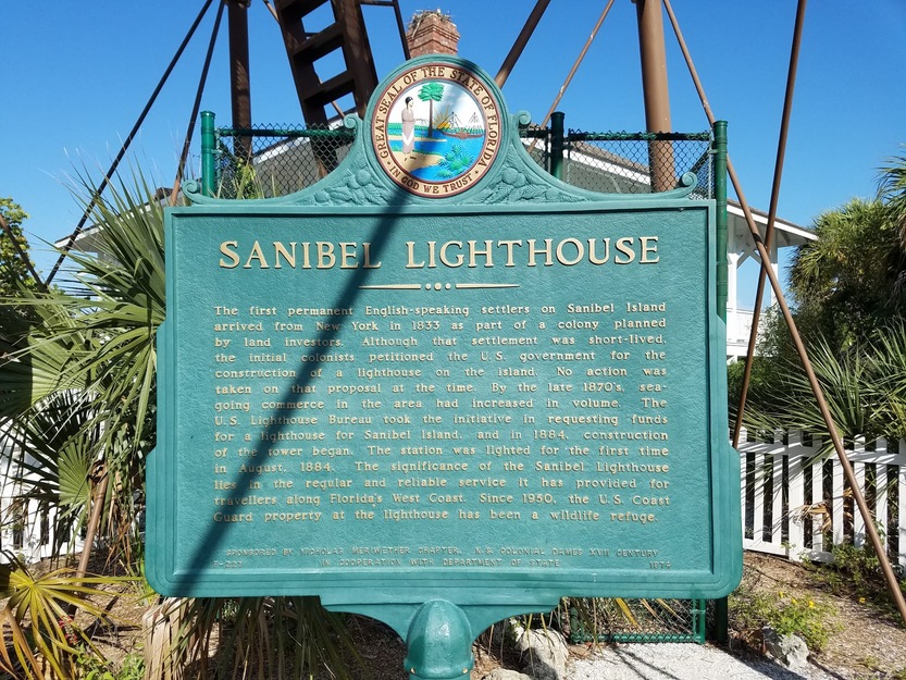 Sanibel Lighthouse information shield