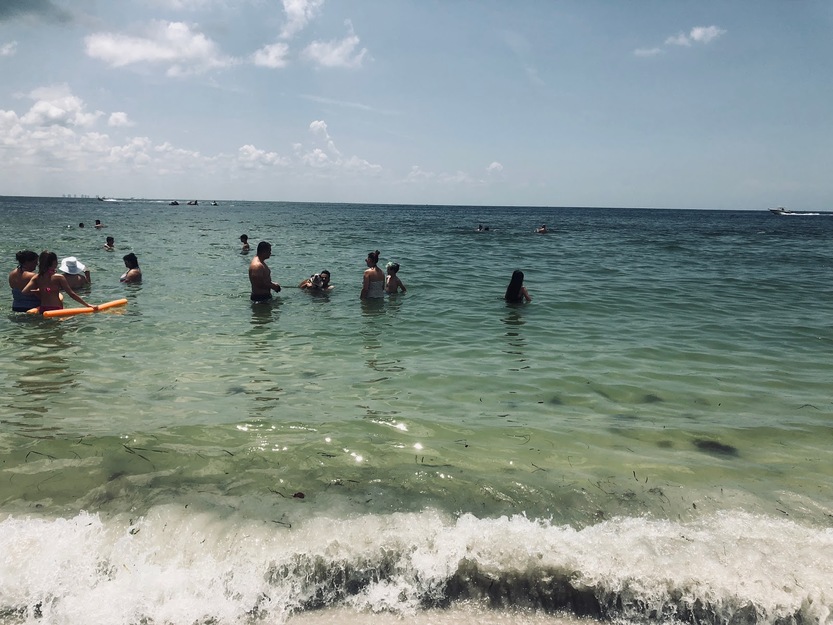 People bathing in the sea