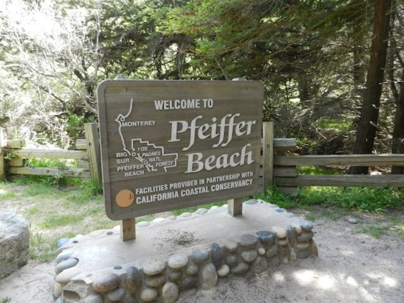 Pfeiffer Beach CA entrance shield