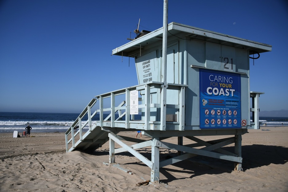 Lifeguard station on Venice Beach Los Angeles