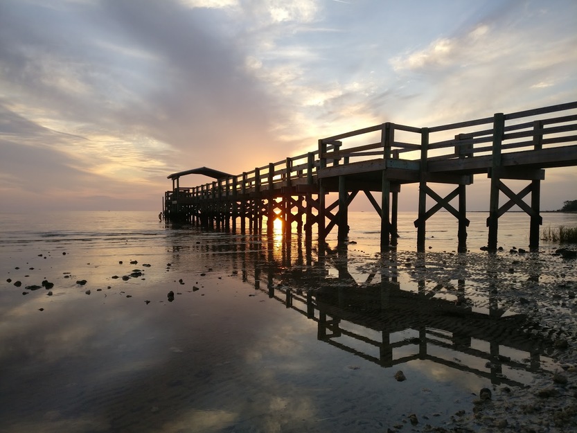 Fishing pier on Shired Island Campground Beach, FL