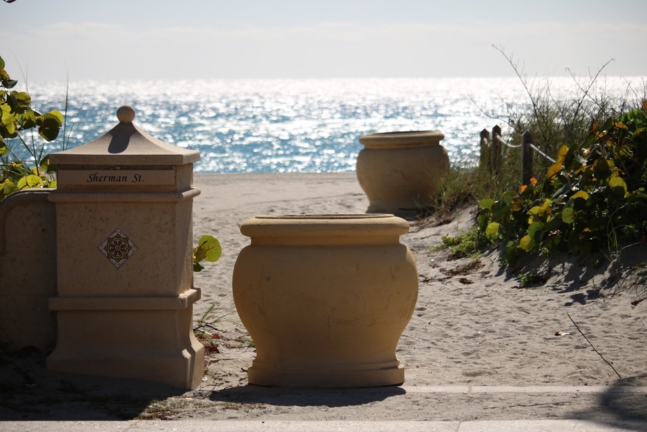 Clay vases on the beach