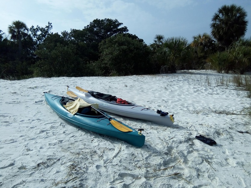 Kayaks on Atsena Otie Key Beach, FL