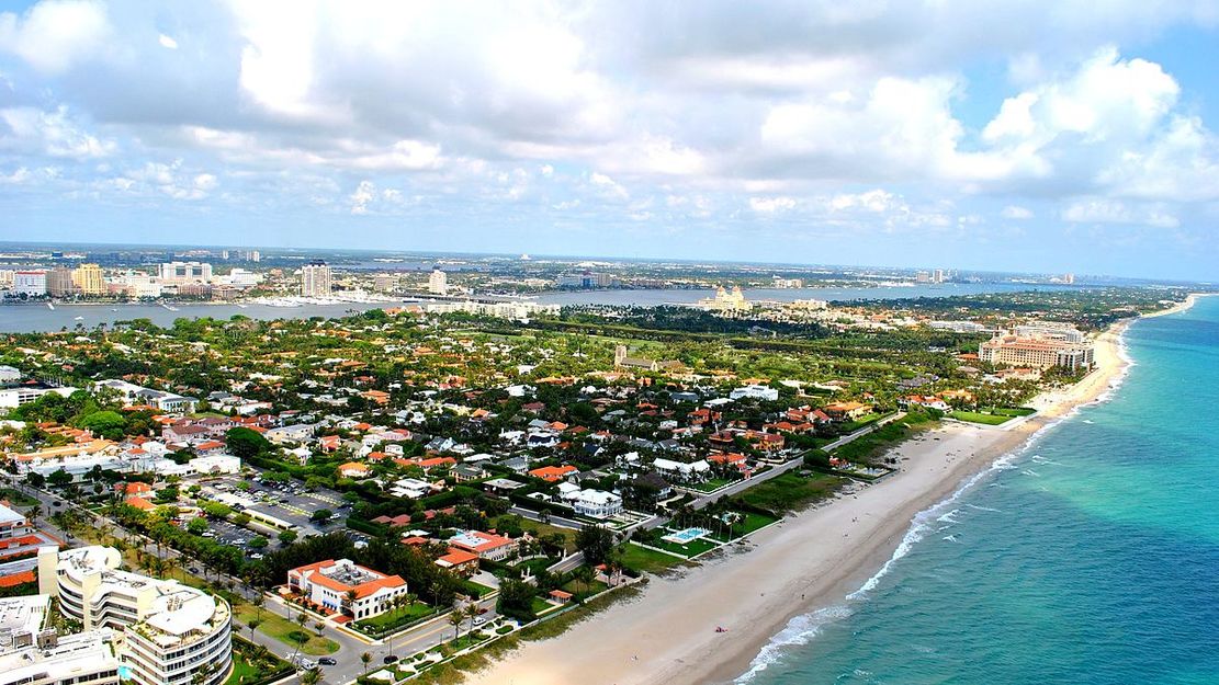 Aerial view of Palm Beach, Florida