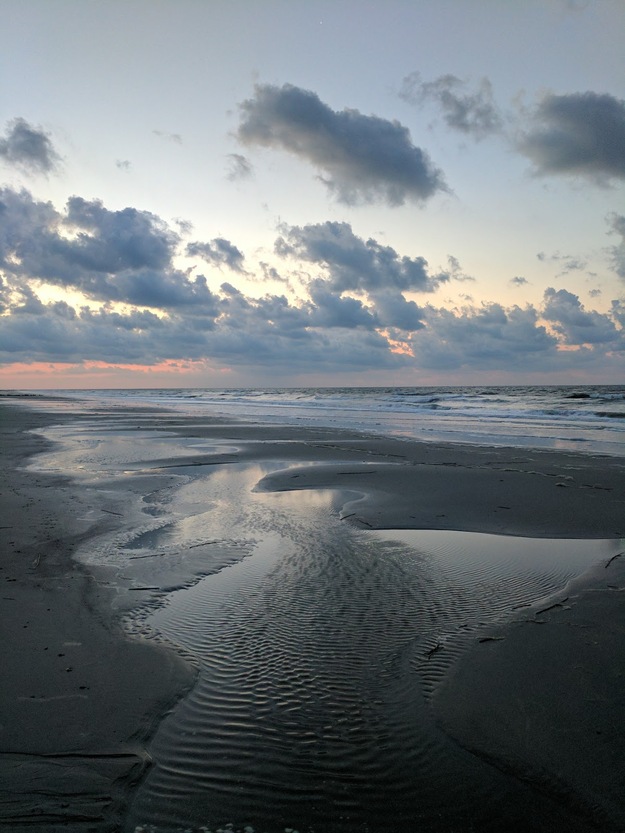 Heavy clouds over the beach