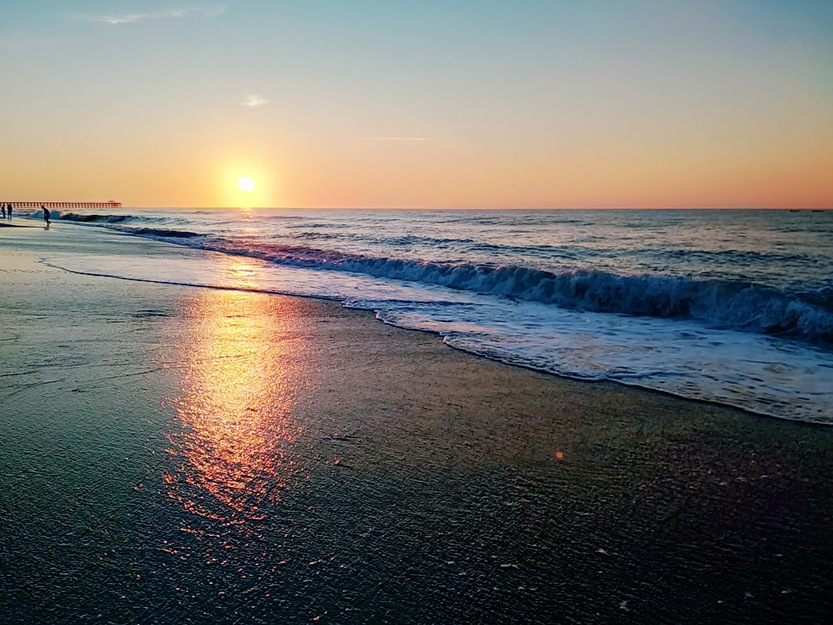 Sunset over the sea
