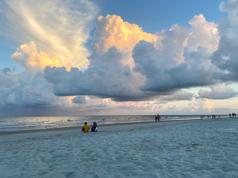 Heavy clouds over the beach