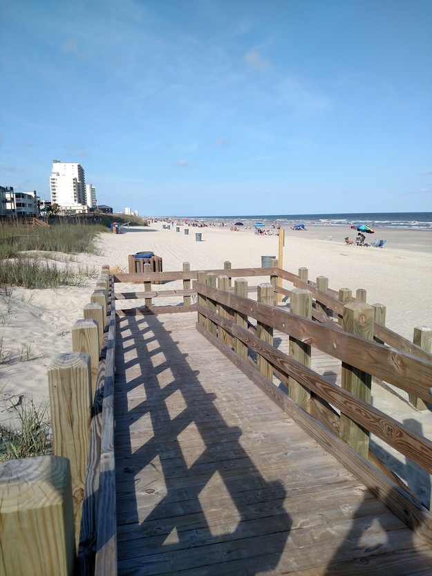 Wooden boardwalk on North Myrtle Beach