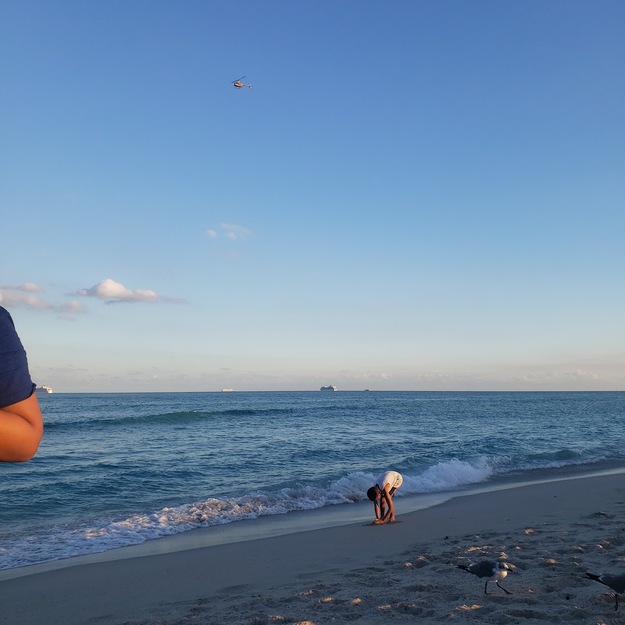 A beach in the evening