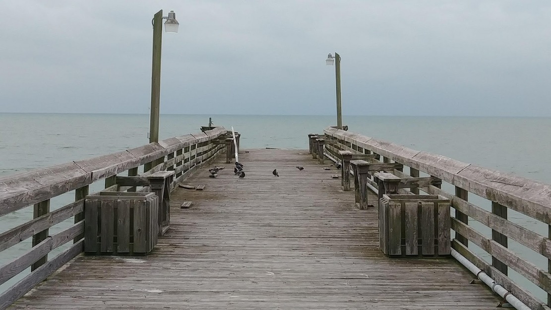 Wooden fishing pier