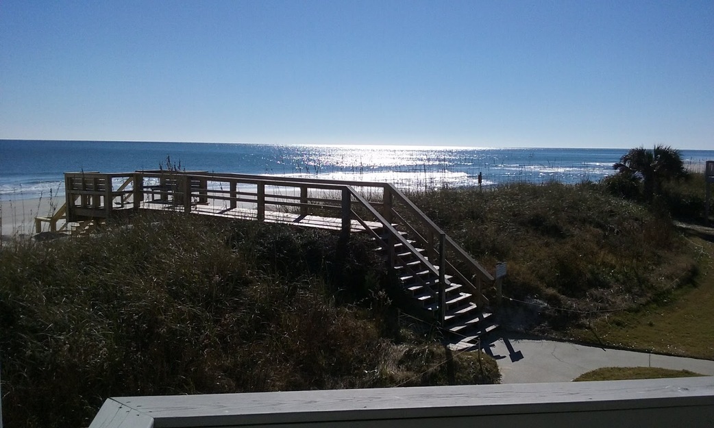 Wooden stairs leadin to the beach