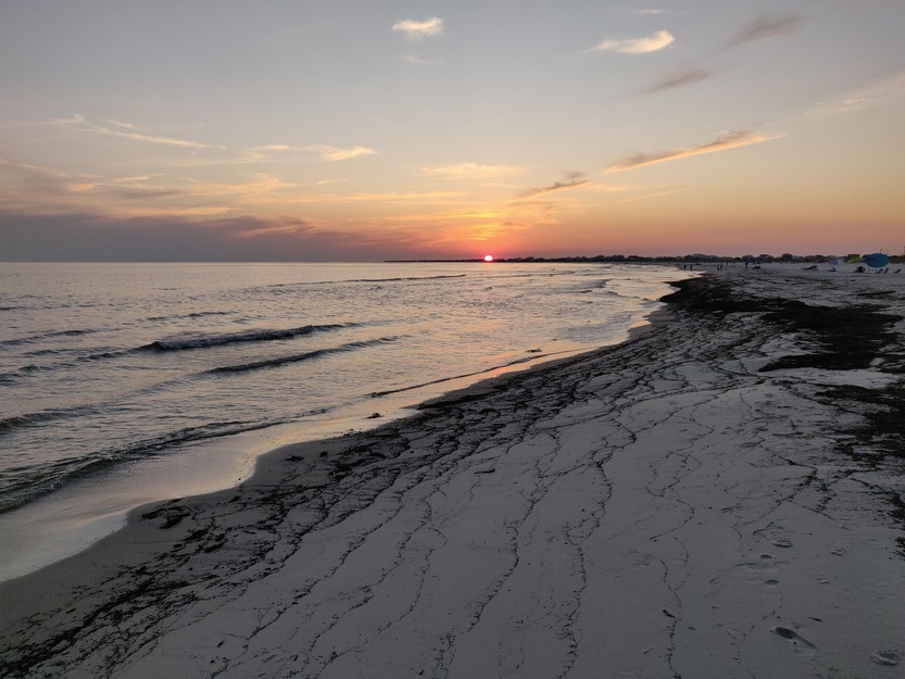 Sunset on the seashore