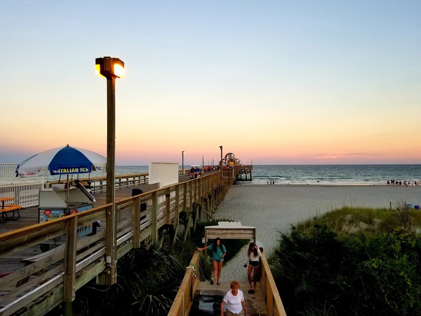 Fishing pier at sunset