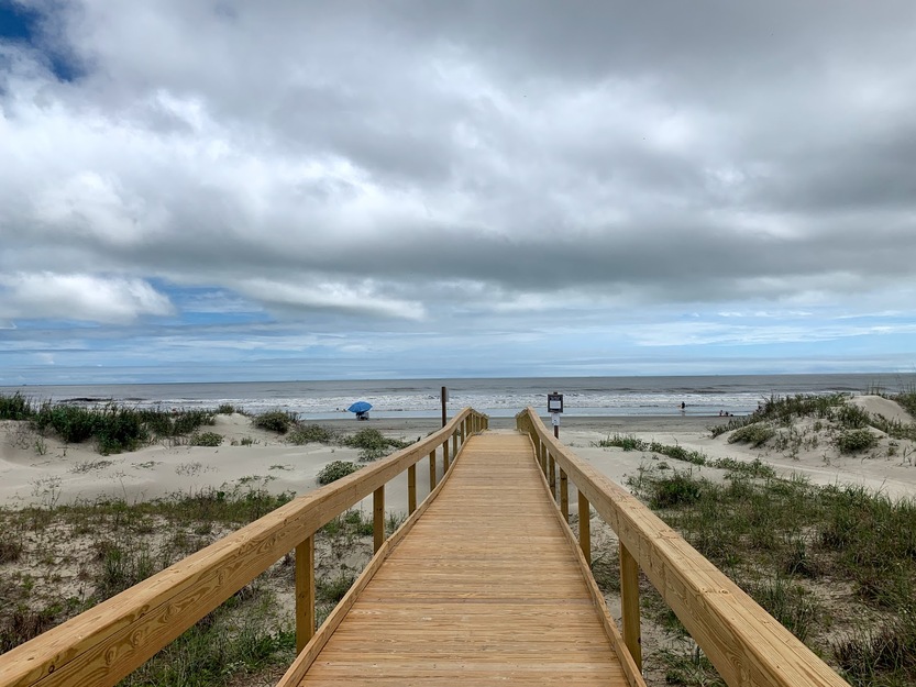 Wooden beach entrance