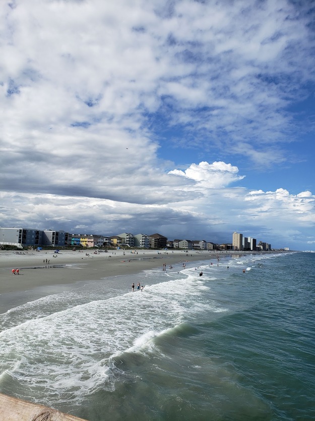 Heavy clouds over the beach