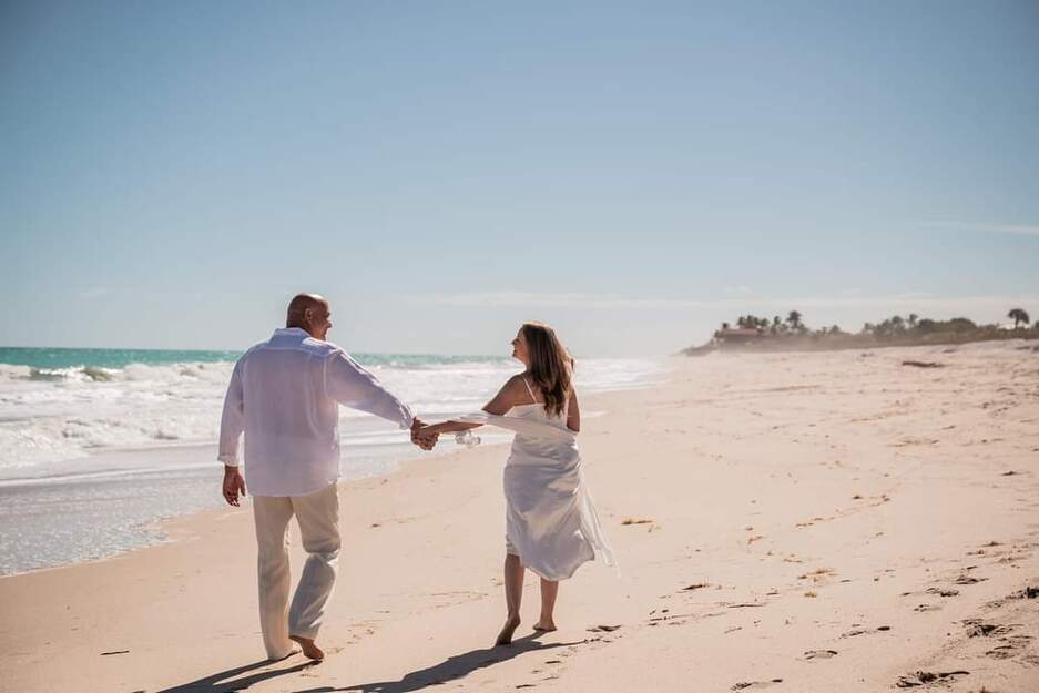 Just married couple on Treasure Shores Park Beach FL