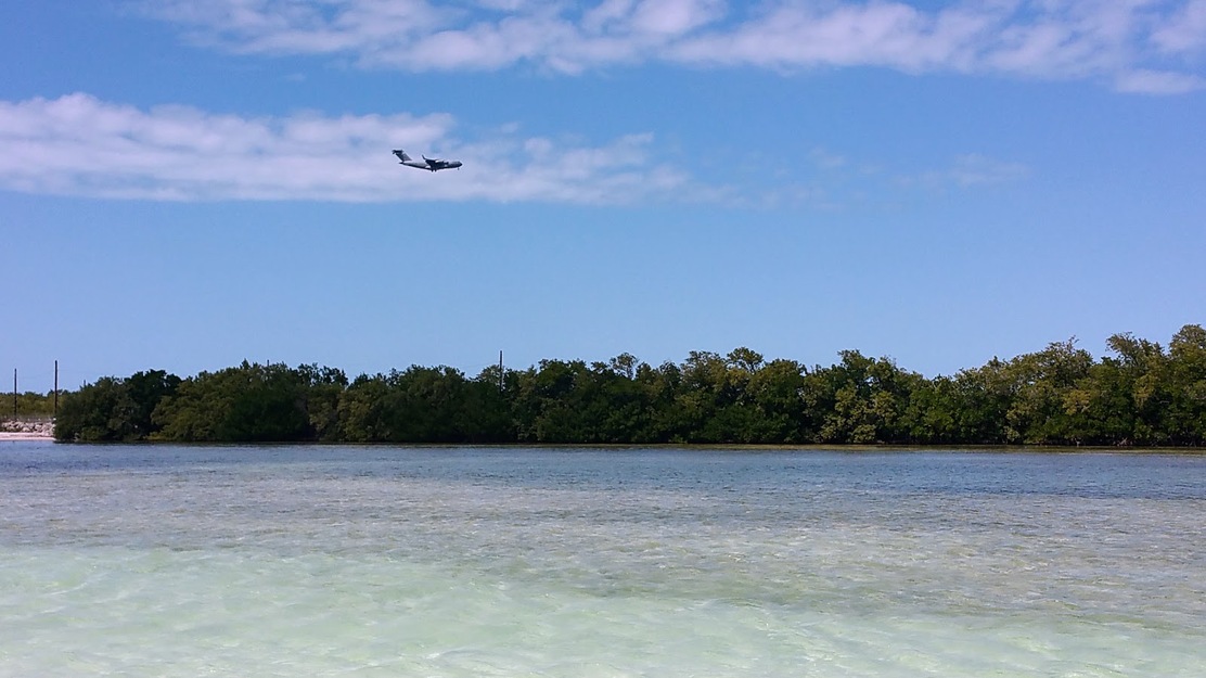 Plane over the sea
