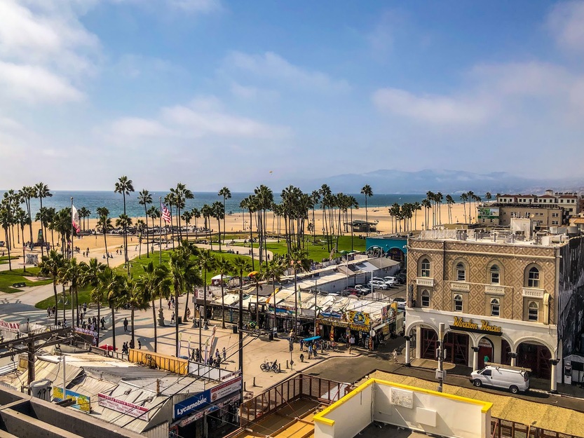 Venice Beach LA aerial view