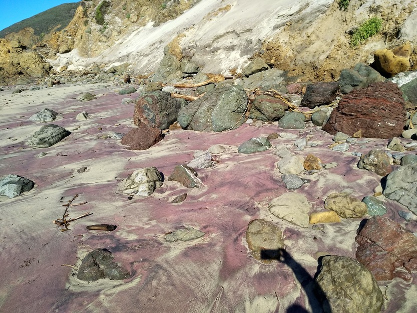 Purple sand on Pfeiffer Beach CA