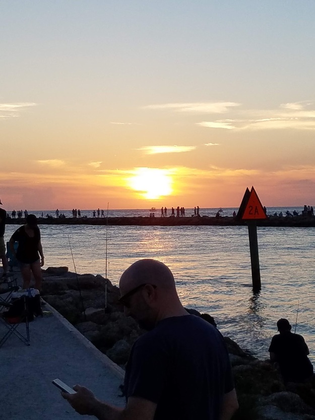 Sunset over North Jetty Beach