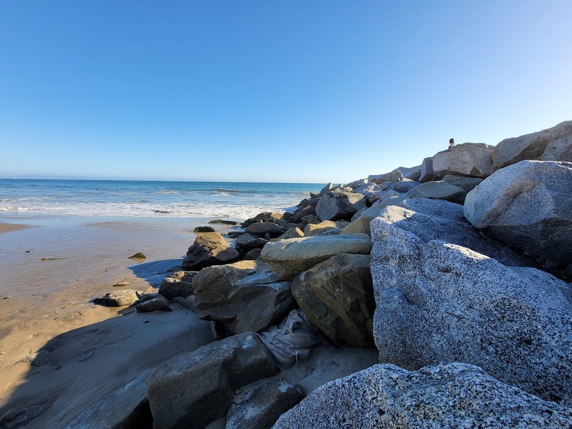 Rocks on Will Rogers State Beach California