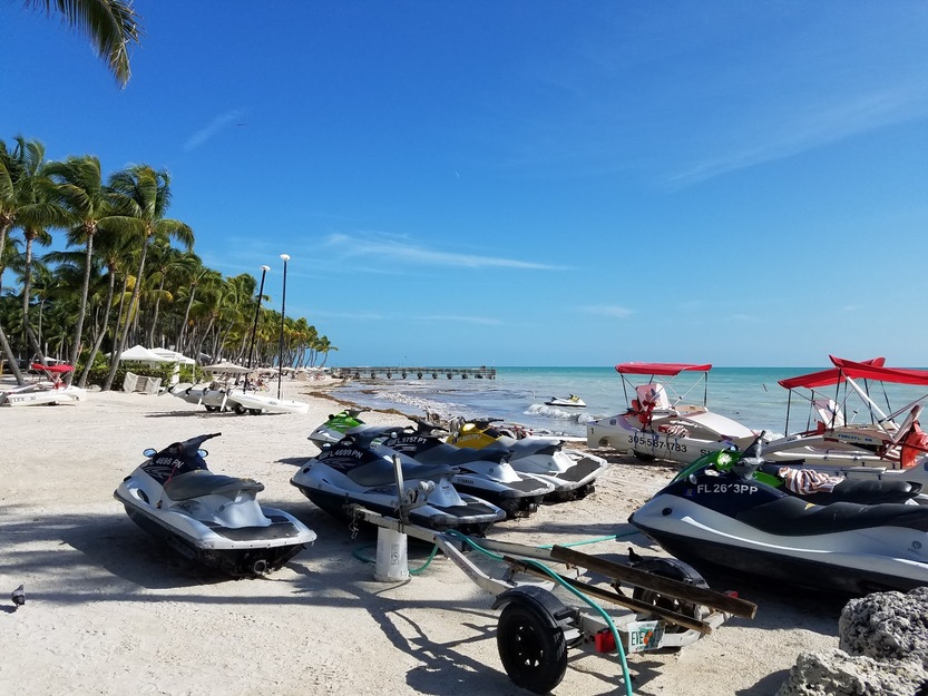 Motor boats on the beach