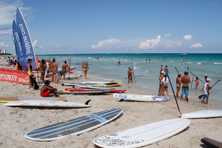 Paddleboarding on Sebastian Street Beach